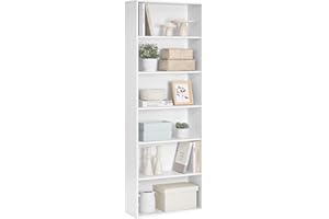 ‎VASAGLE VASAGLE Bücherregal, 6-stöckiges Regal, offenes Aufbewahrungsregal, Standregal, 24 x 60 x 178,5 cm, für Wohnzimmer, Homeoffice, Esszimmer, wolkenweiß LBC169T14