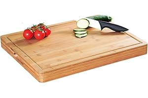 Kesper 58125 Tagliere in bambù 50 x 40 x 5 cm, Marrone, 50 x 40 x 5 cm