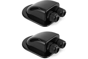 QWORK® 2 Stück Dachdurchführung IP68 Wasserdicht ABS Solar Doppel-Kabeldurchführung rfür Solarsatellit Klimaanlage Wohnmobil Wohnwagen Boot, Schwarz
