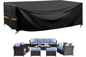 GARPROVM Funda para Muebles de Jardín Exterior, Conjuntos de Muebles Cubierta Impermeable, Paño de Oxford 600D, para Sofa de Jardin, al Aire Libre, Patio, Funda para Sofa de Esquina (242x182x100cm)