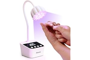 Delanie 35W Lampe UV Ongles Gel avec Capteur Automatique Intelligent & Écran LCD, Séchage Rapide 4 Minuterie de 10s/30s/60s/90s, Design Col de Cygne Flexible pour Manucure à Domicile et en Salon