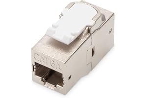 Digitus Modulo Keystone, attacco Cat 6A, 2 prese RJ45 (8P8C), per pannelli patch modulari, schermato a 360°., Keystone Clutch - Rj45, Cat 6A - Schermato