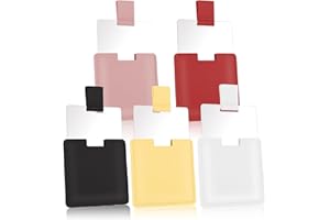 Apricitie 5 Stück Taschenspiegel, bruchsicherer Edelstahl Reisespiegel mit PU-Lederhülle, unzerbrechlicher Geldbörsenspiegel, leicht und tragbar, Mini Spiegel für Make-up, Rasieren und Unterwegs