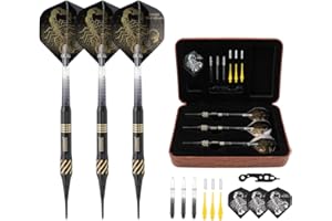 CUESOUL 16 Grams Deluxe Soft Tip Darts Set with Luxury Case£¨Black Scorpion Series£©