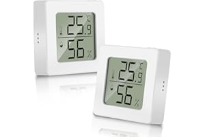 MOXYOY 2 Pack Digital Room Thermometer, Indoor Hygrometer With LCD Display, Temperature and Humidity Meter Humidity Monitor for Home, Office, Bedroom & Greenhouse