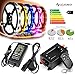 Produktbild LinkSquare 5m Komplettpaket 5050 Einfarbige (Weiß / Kaltweiß / Warmweiß / Rot / Grün / Blau / Rosa-Lila) Wasserdicht IP65 300 SMD LED Lampe Licht Beleuchtung Strip Streifen Band Leiste mit 3 Key Tasten RF Fernbedienung Funk Regler Dimmer Controller und AC/DC 12V EU Netzteil Trafo Stromversorgung Adapter (Warmweiß "3000K-35000K")