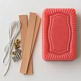 NS-era Pearlescent Pink Color Vanilla and Strawberry Scented Paraffin 500g, wooden wick and rope wick Candle Making Set