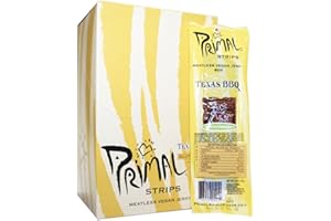 PRIMAL SPIRIT FOODS Primal Vegan Jerky | Soy - Texas Barbecue Jerky | 15 x 28g