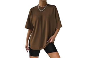 AirMood Camiseta de Manga Corta para Mujer, de Gran tamaño, Holgada, de Verano