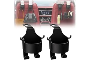 SUSHI KONG 2 Pack Multifunctional Hook for Car Seat Back, Multifunction Seat Cup Holder Hook for Car, Car Seat Headrest Cup Holder with Hooks, 2 in 1 Car Hook & Backseat Cup Holder, Universal Car Headrest Hook