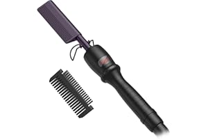 Peigne Chauffant, Brosse Lissante pour Cheveux Cuivre Lisseur Multifonction Peigne Afro Lisseur Brosse Barbe Fer a Lisser pour Perruque Brosse à Cheveux Chauffée Réglable en Température, UKLISS