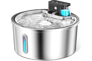 PawPoll Fontanella per Gatti senza Fili 3,2L con Batteria 4200mAh, Fontana per Gatti con Sensore di Movimento, Ultra Silenziosa 304 Acciaio Inossidabile Fontanella Gatto Ricaricabile