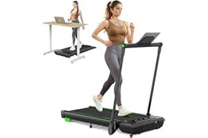 THERUN Klappbar Laufband für Zuhause,Aufgerüstet Doppelter Stoßdämpfend 2,5PS Schreibtisch Laufbänder mit Verbreiterter Laufgürtel,Walking Pad Leise bis 12km/h mit Touchscreen für Büro