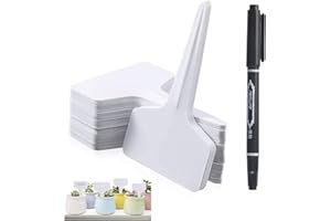 Mizijia Etiquettes Plantes, Etiquette Semis,60x Etiquette Potager de type T(6 x 10 cm),imperméables étiquettes,Etiquetage Réutilisable-Contenants et Accessoires Pour Plantes. (Blanc60)