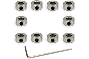 Zeberoxyz 10PCS/Pack Silver 5mm Shaft Lock Collar T5 Lead Screw Lock Ring Stainless Steel Material Isolation for 3D Printer Accessories (5mm-Silver)