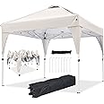 Gazebo, Ej.Victor 3x3m Pop Up Gazebo Instant Folding with Wheeled Bag, Outdoor Gazebo Tent for Vendor Events, Outdoor Craft Show, Farmers Markets(Khaki)