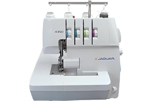 Jaguar Starter Overlocker Serger 435D, 3-4 Thread, Colour-Coded Threading, Differential Feed, 91W, LED Light, Includes Accessories.