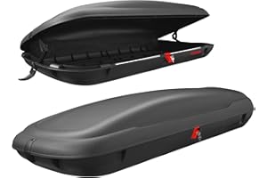 TANGZON Car Roof Box, Large Roofbox with Locking System & Single/Dual-Side Opening, Waterproof Hard Rooftop Cargo Carrier for Tents Bags Luggage, Fits Most Cars(480L,201 x 79 x 38cm,Black)