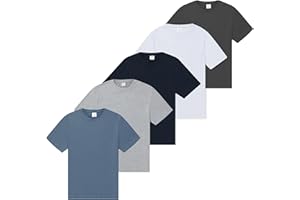 THE ESSENTIALS WARDROBE Mens T-Shirt 5 Pack Multicoloured Short Sleeve Shirts for Mens Tee Crew Neck Cotton Shirts - Lightweight and Comfortable - Size S-4XL