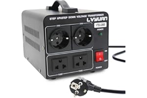 Cantonape 2000 W (PEAK) 110 Volt USA Voltage Converter Toroidal Core Transformer 2000 Watt In: 110 V or 220 V / Out: 110 V and 220 V