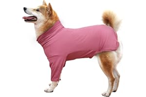 LIANZIMAU Dog Shirts for Small Medium Large Dogs Bodysuit for Male Female Long Sleeve Dog Suit Pet Onesies Anxiety Shirt Soft Breathable Dog Pajamas Indoor and Outdoor Wear