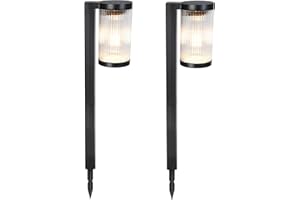 Lumisky Lote de 2 balizas solares BEAMLIT para plantar, LED blanco cálido, altura de 58 cm