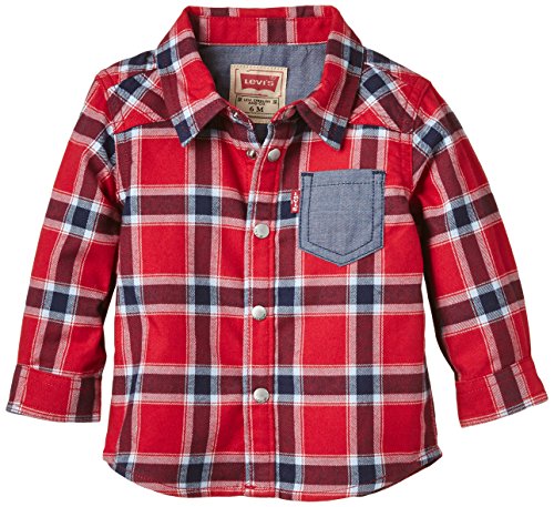 Levi's Baby-Boys Checky Checkered Shirt, Red, 18-24 Months (Manufacturer Size:24 Months)