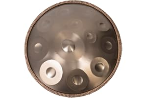 SAROSPAN Handpan Drum - 22-Inch 12-Note D Kurd 440Hz - Hand Tuning Handpan - Includes Soft Bag, Mallets, Stand, Note Stickers, Cleaning Cloth - Artist Performance Video