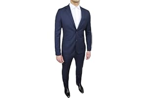 MAT SARTORIALE Abito Completo Uomo Sartoriale Blu Scuro Slim Fit Elegante Cerimonia