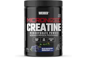 Weider Micronized Creatine Monohydrate Powder (300g) Goût Chewing-gum Framboise. Poudre de Créatine Monohydrate 200 Mesh Ultrafine avec AstraGin, Stevia, Vegan, Augmente la Performance Physique