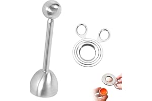 ZHUDAZHAO 2 Stück Eierköpfer Edelstahl und Eieröffner,Eierköpfer Testsieger,Eier Cutter,Eieröffner mit Kugel,Weich Gekochte Eier Eierkopf,Ei Öffner,Eierknacker,Egg Cracker,Robuster Eierschalenöffner für Küche