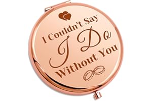 GEVODY Bridesmaid Gift Thank You Gift Travel Compact Mirror Wedding Appreciation Gift for Women Pocket Makeup Mirror Maid Of Honor Gift for Sister Friend Bridal Shower Gift Engagement Compact Makeup Mirror