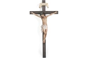BC BUILDCLASSIC Cruz de pared con crucifijo católico BC de 40,6 cm de alto, Jesucristo, decoración del hogar, regalos religiosos coleccionables, escultura renacentista hecha a mano por Buildclassic