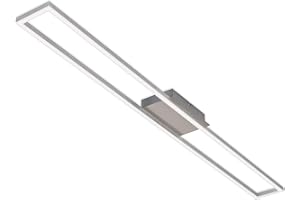 BRILONER - Lampadario LED, Plafoniera led dimmerabile, Plafoniera Soffitto, Lampada LED, incl. funzione di memoria, 20 Watt, 1.800 Lumen, 3.000 Kelvin, opaco-nichel-alluminio, 1100x120x50mm (LxPxH)