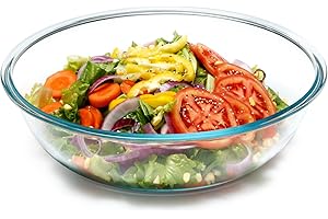 NUTRIUPS Szklana miska do mieszania 6 l, duża miska sałatkowa do serwowania