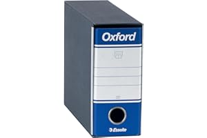 Esselte OXFORD G84 Registratore con Custodia, con Meccanismo a Leva N.1 in Formato Memorandum (23x18cm) con Dorso da 8 cm, Blu, 1 pezzo, 390781050