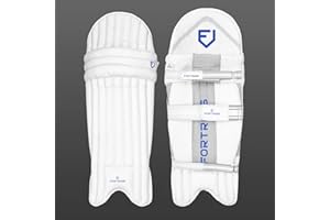 FORTRESS Cricket Batting Pads [Youth or Adult] | Lightweight, Ventilated PU Leather Batting Pads with Foam Padding - Ambidextrous Design for Right & Left-Handed Batters