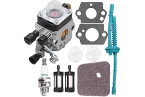 Hoypeyfiy C1Q-S97 Carburetor Kit, Replacement for Stihl FS38 FS46 FS55 KM55 HL45 FS45L FS45C FS46C FS55C FS55R FS55RC, Replaces 4140 120 0612 Carb Kit with Air Filter Gaskets Fuel Line Trimmer Weed