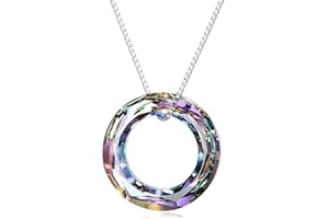 AOBOCO Sterling Silver Eternal Love Necklace with Austrian Crystal, Friendship Wedding Anniversary Jewellery Gifts for Women Girls Wife Mum Girlfriend Best Friend Sisters