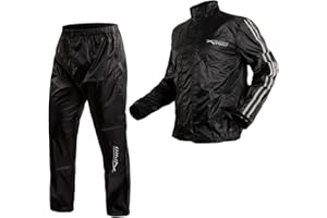 A-PRO Giacca Antipioggia Impermeabile Pantaloni Moto Scooter Alta Visibilità ARGENTO L