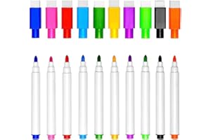 Hononwii Whiteboard Markers, 10 Piecs Magnetic Whiteboard Pens and Eraser set, 10 Colour Whiteboard Pen Dry Erase Marker