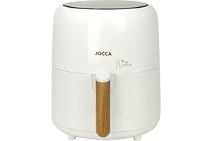 JOCCA Frytkownica na gorące powietrze 3,8L Nature White Line | Frytkownica bezolejowa | Frytkownica na powietrze 3,8 litra | timer | regulowana temperatura | Zdrowa kuchnia | 1450 W | Ekran dotykowy