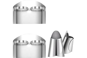 VDFJEK 4 Pcs Finger Guard Chopping, Finger Protectors for Cutting, Finger Guard for Chopping Veg Safety Hand Shield, Stainless Steel Finger Guard, for Kitchen Meat Vegetable Fruit Slicing Dicing Gadgets