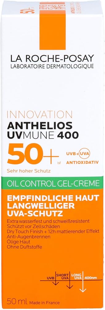 La Roche-Posay Innovation Anthelios UV Mune 400 50+ Oil Control Gel Creme Ultra Long UVA Protection Sans Parfum 50 ml