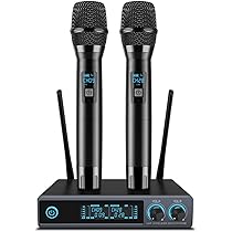 Microfono Wireless Tonor TW520 - Doppio Microfono UHF Con Ricevitore, 80m Portata, Ricaricabile USB-C