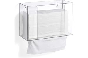 HIIMIEI Acrylic Wall Mounted Paper Hand Towel Dispenser Folded Hand Towel Dispenser for Folded Hand Towels - Perfect for Desktop & Wall Mounted and Use for Kitchen, Countertops, Bathroom, Restaurant