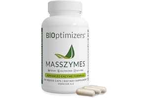 BiOptimizers MassZymes | Digestive Enzyme Supplement for Better Absorption | Relief from Bloating, Constipation, and Gas for Men & Women | Contains Lipase, Amylase & Bromelain | 250 Capsules