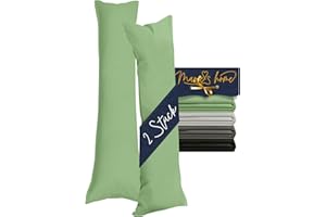 ‎MARIE´S HOME Marie´s Home 2 Stück Bezug 40 x 200 cm für Seitenschläfer- & Schwangerschaftskissen 1613.2353, Salbei