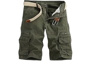 Blingko Short Cargo Militaire Coton Hommes Printemps Été Multi-Pocket Décontracté Short Pants AVCE Zippée Shorts de Randonnée à Séchage Rapide Pantalons Courts de Sports