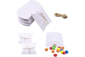 HUDIEPAN Lot de 100 petites boîtes cadeaux en papier kraft - Boîte cadeau vintage - Petites boîtes cadeau en papier kraft - Boîte cadeau vintage - Pour Noël, bonbons